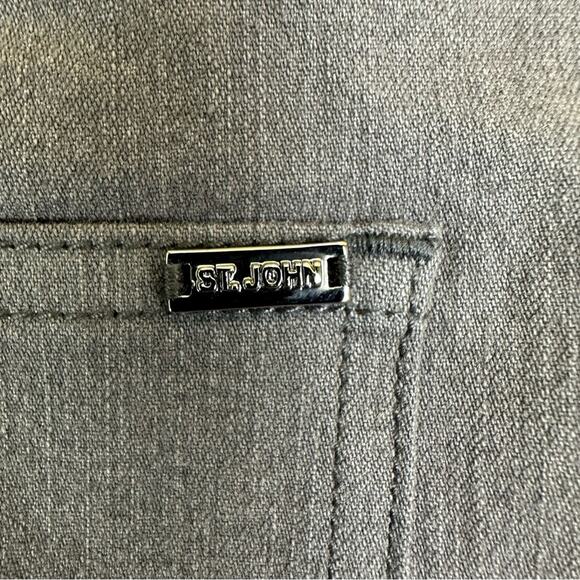 St John Cuffed Cropped Mid Rise Straight Pants Gray Size 8 - Picture 3 of 6